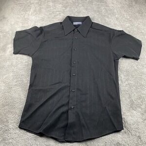 Lavana USA Dress Shirt Buttons Mens Small Black Short Sleeve